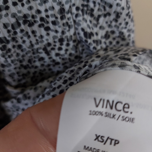 Vince Silk Tunic Dress Black Gray and White Size XS - Picture 7 of 7